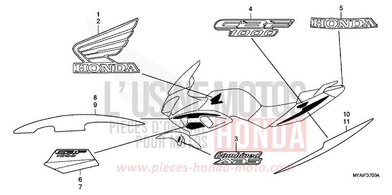 STREIFEN/MARKE von CBF1000 ABS PEARL SIENA RED (R320) von 2008